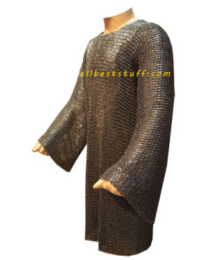 Hand Made Chain Mail Vikings Armour Flat Riveted Solid Chest 54